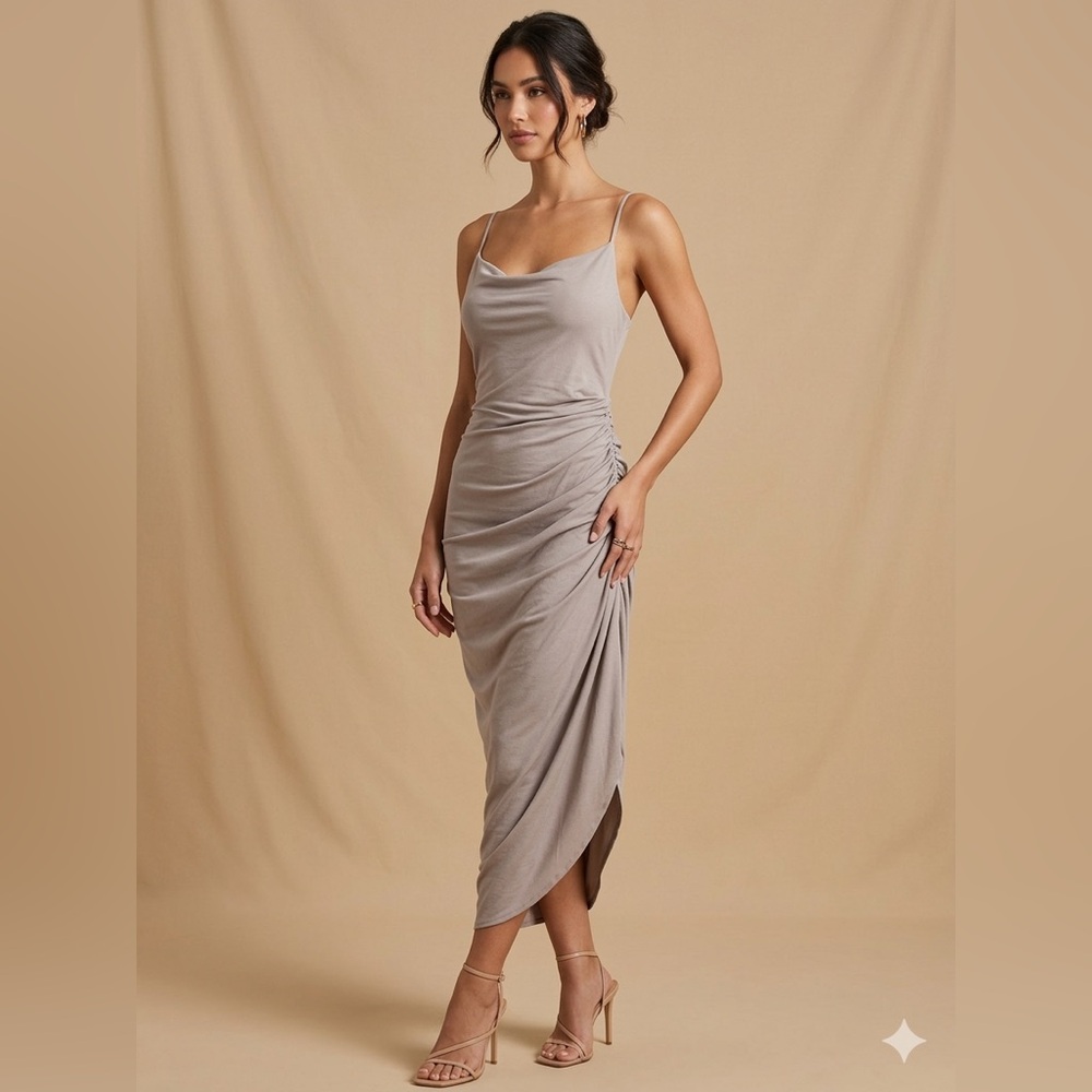 🔥 Closet Sale! H&M Beige Spaghetti Strap Midi Dress